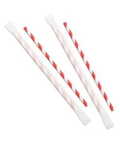 BIODEGRADABLE BLACK AND WHITE PAPER STRAW 1X250