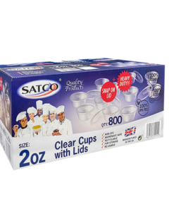 SATCO 2OZ CUPS & LIDS – HEAVY DUTY 800 PCS