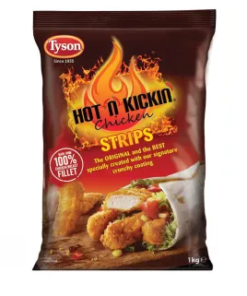 TYSON HOT N KICKIN CHICKEN STRIPS (3X1KG)