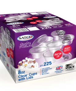 SATCO 8OZ CUP & LIDS (225PCS)
